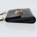 Salvatore Ferragamo Gancini Shoulder Bag Leather Black Gold Auth LNZ598-4