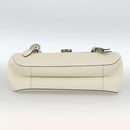 Salvatore Ferragamo Gancini Hand Bag Leather Ivory Silver Auth LNZ599A-10