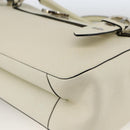 Salvatore Ferragamo Gancini Hand Bag Leather Ivory Silver Auth LNZ599A-11