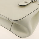 Salvatore Ferragamo Gancini Hand Bag Leather Ivory Silver Auth LNZ599A-13
