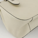 Salvatore Ferragamo Gancini Hand Bag Leather Ivory Silver Auth LNZ599A-14