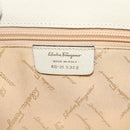 Salvatore Ferragamo Gancini Hand Bag Leather Ivory Silver Auth LNZ599A-16