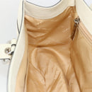 Salvatore Ferragamo Gancini Hand Bag Leather Ivory Silver Auth LNZ599A-19