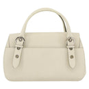 Salvatore Ferragamo Gancini Hand Bag Leather Ivory Silver Auth LNZ599A-3