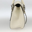 Salvatore Ferragamo Gancini Hand Bag Leather Ivory Silver Auth LNZ599A-4