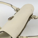 Salvatore Ferragamo Gancini Hand Bag Leather Ivory Silver Auth LNZ599A-6