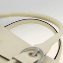 Salvatore Ferragamo Gancini Hand Bag Leather Ivory Silver Auth LNZ599A-9