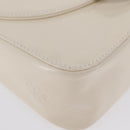 PRADA Shoulder Bag Patent leather Ivory Silver Auth LNZ602-10