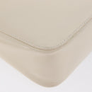 PRADA Shoulder Bag Patent leather Ivory Silver Auth LNZ602-12