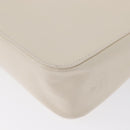 PRADA Shoulder Bag Patent leather Ivory Silver Auth LNZ602-13