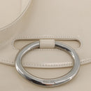 PRADA Shoulder Bag Patent leather Ivory Silver Auth LNZ602-15
