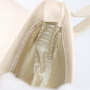 PRADA Shoulder Bag Patent leather Ivory Silver Auth LNZ602-19