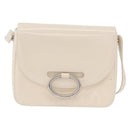 PRADA Shoulder Bag Patent leather Ivory Silver Auth LNZ602-2