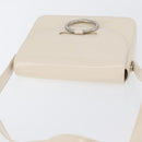 PRADA Shoulder Bag Patent leather Ivory Silver Auth LNZ602-6