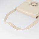 PRADA Shoulder Bag Patent leather Ivory Silver Auth LNZ602-7