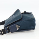 PRADA Shoulder Bag Nylon Navy Silver Auth LNZ603-3
