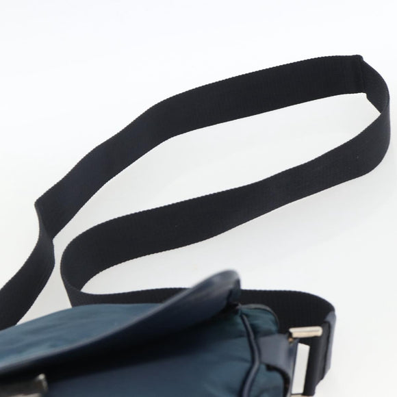 PRADA Shoulder Bag Nylon Navy Silver Auth LNZ603