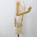 PRADA Shoulder Bag Nylon Beige Silver Auth LNZ604-23