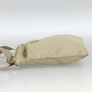 PRADA Shoulder Bag Nylon Beige Silver Auth LNZ604-3