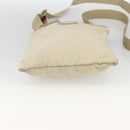 PRADA Shoulder Bag Nylon Beige Silver Auth LNZ604-5