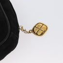 CHANEL Chain Choco Bar Umhängetasche Wildleder Schwarz Gold CC Auth LNZ606A-10
