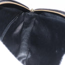 CHANEL Chain Choco Bar Umhängetasche Wildleder Schwarz Gold CC Auth LNZ606A-19