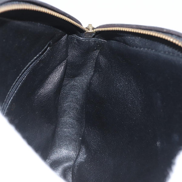 CHANEL Chain Choco Bar Umhängetasche Wildleder Schwarz Gold CC Auth LNZ606A