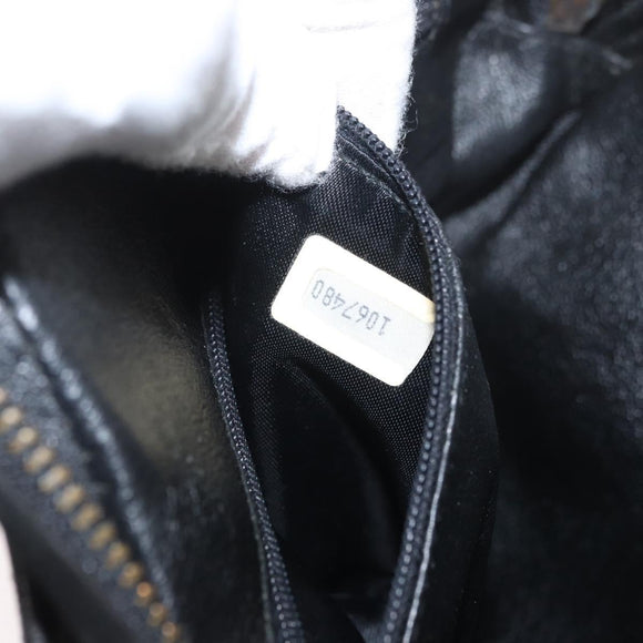 CHANEL Chain Choco Bar Umhängetasche Wildleder Schwarz Gold CC Auth LNZ606A
