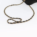 CHANEL Chain Choco Bar Umhängetasche Wildleder Schwarz Gold CC Auth LNZ606A-7