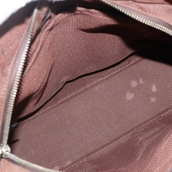 HERMES Her Line PM Tote Bag Canvas Brown Silver Auth LNZ607A