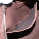 HERMES Her Line PM Tote Bag Canvas Brown Silver Auth LNZ607A-18