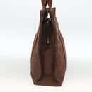 HERMES Her Line PM Tote Bag Canvas Brown Silver Auth LNZ607A-4