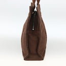HERMES Her Line PM Tote Bag Canvas Brown Silver Auth LNZ607A-5