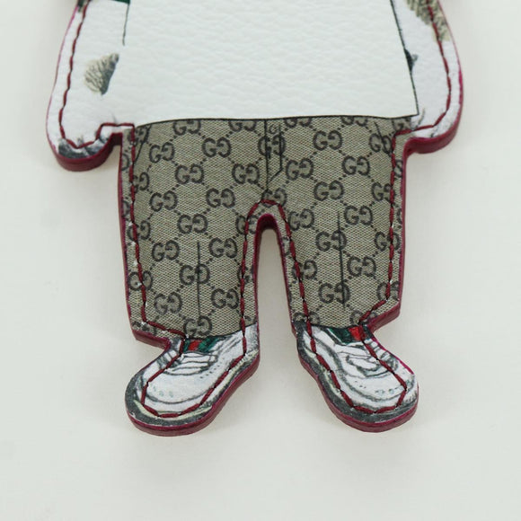 GUCCI GG Supreme Boris Yuko Higuchi Charm PVC Beige Auth LNZ613SM