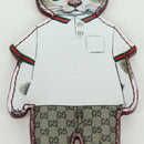 GUCCI GG Supreme Boris Yuko Higuchi Charm PVC Beige Auth LNZ613SM-4
