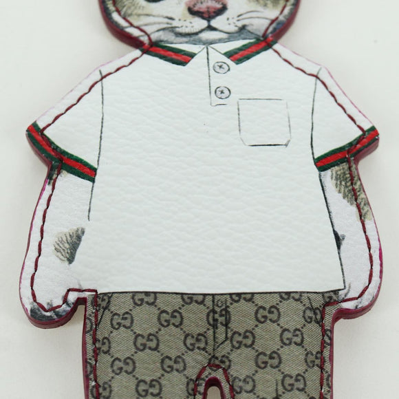 GUCCI GG Supreme Boris Yuko Higuchi Charm PVC Beige Auth LNZ613SM
