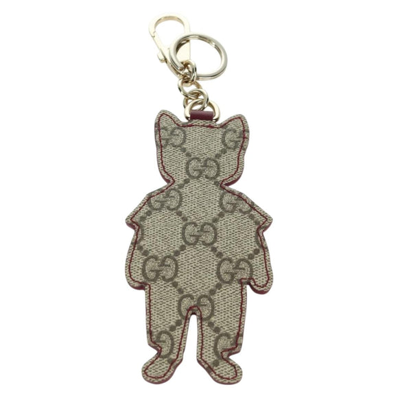 GUCCI GG Supreme Boris Yuko Higuchi Charm PVC Beige Auth LNZ613SM