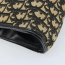 Christian Dior Trotter Canvas Shoulder Bag Navy Gold Auth LNZ621-17