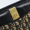 Christian Dior Trotter Canvas Shoulder Bag Navy Gold Auth LNZ621-18