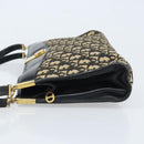Christian Dior Trotter Canvas Shoulder Bag Navy Gold Auth LNZ621-4