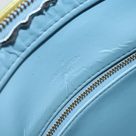 LOUIS VUITTON Monogram Vernis Houston Hand Bag Baby Blue M91005 LV Auth LNZ625