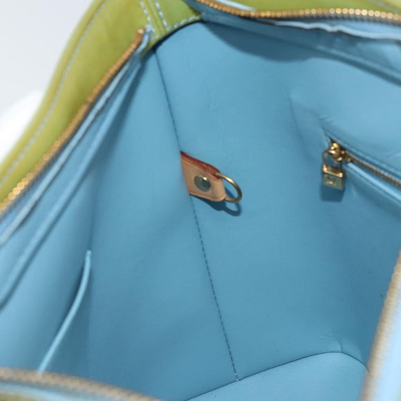 LOUIS VUITTON Monogram Vernis Houston Hand Bag Baby Blue M91005 LV Auth LNZ625