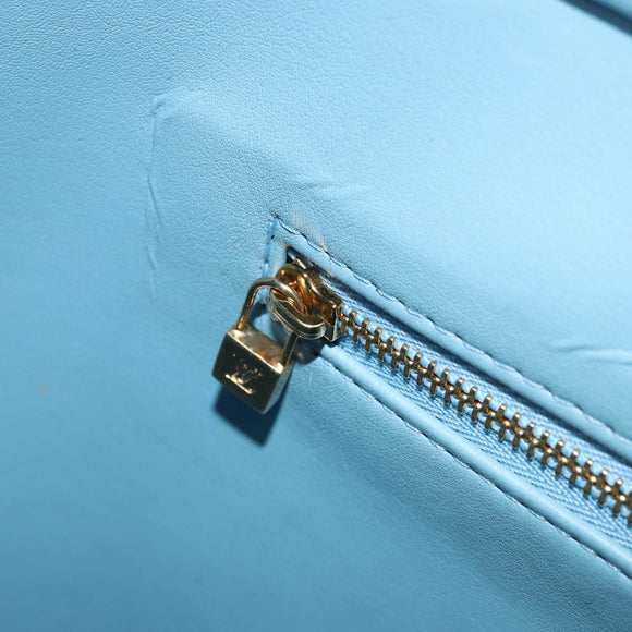 LOUIS VUITTON Monogram Vernis Houston Hand Bag Baby Blue M91005 LV Auth LNZ625