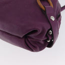 Salvatore Ferragamo Gancini Hand Bag Leather Purple Silver Auth LNZ629-13