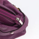 Salvatore Ferragamo Gancini Hand Bag Leather Purple Silver Auth LNZ629-14