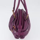 Salvatore Ferragamo Gancini Hand Bag Leather Purple Silver Auth LNZ629-4