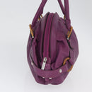 Salvatore Ferragamo Gancini Hand Bag Leather Purple Silver Auth LNZ629-5
