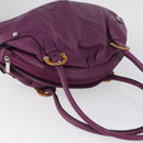 Salvatore Ferragamo Gancini Hand Bag Leather Purple Silver Auth LNZ629-6