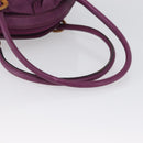 Salvatore Ferragamo Gancini Hand Bag Leather Purple Silver Auth LNZ629-7
