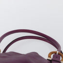 Salvatore Ferragamo Gancini Hand Bag Leather Purple Silver Auth LNZ629-8
